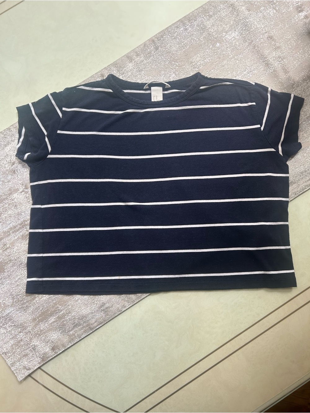 H&M Navy and White Striped Tee